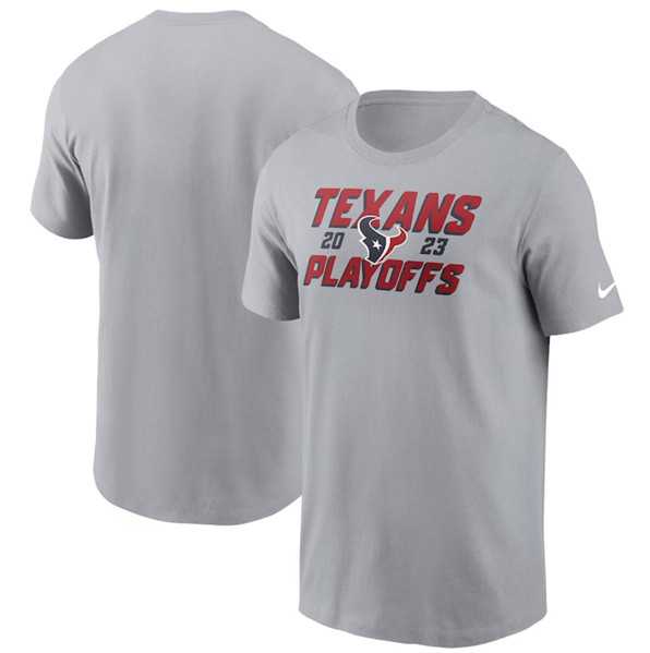 Men's Houston Texans Gray 2023 Playoffs Iconic T-Shirt,We sell and wholesale Men's Houston Texans Gray 2023 Playoffs Iconic T-Shirt on line form chian!